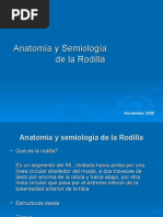 Anatomía y Semiología de La Rodilla