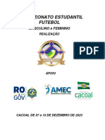 Regulamento Campeonato Estudantil de Futebol Masculino e Feminino - Cacoal 2023