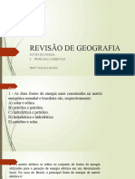 Revisão de Geografia Fontes de Energia e Problemas Ambientais