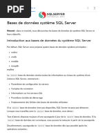 Bases de Données Système SQL Server