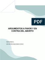 Argumentos A Favor y en Contra Del Aborto