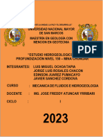 "Estudio Hidrogeologico de Profundización Nivel 150 - Mina Chungar" - Hidrogeologia