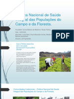 Política Nacional de Saúde Integral Das Populações Do Campo e Da Floresta