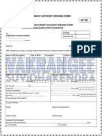 Settlement Account Opening Form