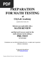 Math Review Booklet With Pre Test