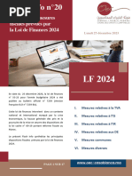 Flash Info N°20: Focus Sur Les Mesures Fiscales Prévues Par La Loi de Finances 2024