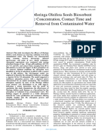 The Effect of Moringa Oleifera Seeds Biosorbent (MSB) Dosage Concentration, Contact Time and PH On Cadmium Removal From Contaminated Water