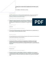 Questionário Organização e Processos Gerenciais em Educação