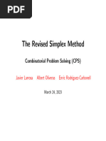 The Revised Simplex Method: Combinatorial Problem Solving (CPS)