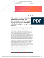 How To Hydraulic Calculate A Fire Sprinkler System