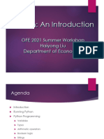 Python Intro 2021OFE