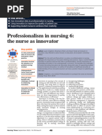 Professionalism in Nursing 6 - The Nurse As Innovator