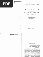 COUTURAT, LUIS - La Filosofía de Las Matemáticas en Kant