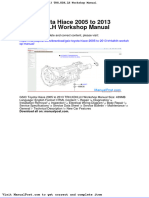 Gsic Toyota Hiace 2005 To 2013 TRHKDHLH Workshop Manual