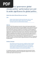 Incantatory Governance Global Climate Politics Performative Turn and Its Wider Significance For Global Politics