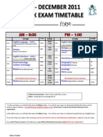 Y11 Mock Xmas Timetable 2011