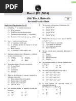 D and F Block Elements Practice Sheet