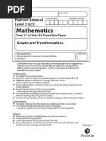 Chapter 4 Graphs and Transformations Question Paper