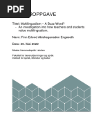 Multilingualism A Buzz Word An Investigation Into How Teachers and Students Value Multilingualism