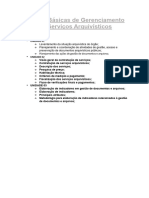 Noções Básicas de Gerenciamento em Serviços Arquivísticos