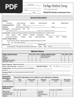 Pediatric Nutrition Assessment Form