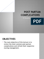 Post Partum Complications I - II