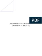 Managementul Calitatii in Domeniul Alimentar