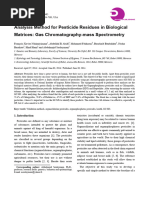 Analysis Method For Pesticide Residues I