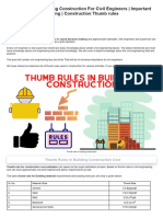 Thumb Rules in Building Construction For Civil Engineers - Important Point of Civil Engineering - Construction Thumb Rules