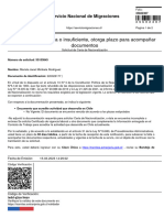 Solicitud Incompleta o Insuficiente, Otorga Plazo para Acompañar Documentos