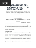 El Resarcimiento Del Daño Emergente y El Lucro Cesante