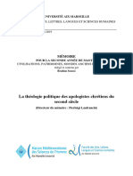 La Théologie Politique Des Apologistes Chrétiens Du Second Siècle