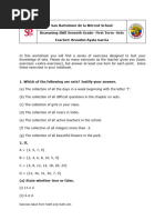 Sets Worksheet