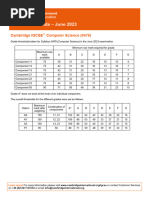 Grade Thresholds - June 2023: Cambridge IGCSE Computer Science (0478)