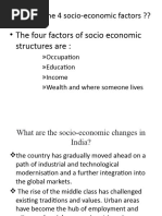 Current Trends in Socio Economic Structure