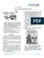 Morfossintaxe Do Que Exercícios