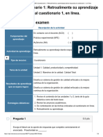 Examen - (AAB01) Cuestionario 1 - Retroalimente Su Aprendizaje Dando Respuesta Al Cuestionario 1, en Línea