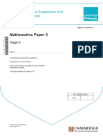 Cambridge Primary Progression Test - Stage 6 Mathe - 220831 - 071403