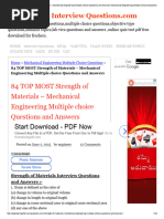 84 TOP MOST Strength of Materials - Mechanical Engineering Multiple Choice Questions and Answers Mechanical Engineering Multiple Choice Questions