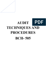 Audit Techniques and Procedures