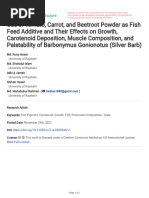 Use of Tomato Carrot and Beetroot Powder As Fish F