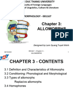 Morphology - Chapter 3 - Allomorphs