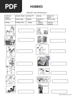 Hobbies and Can Worksheets