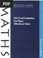 Gce O Level Examination Past Papers With Answer Guides - Maths