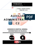 VISTA PRELIMINAR TEMARIO AUXILIAR ADMINISTRATIVO CHGUV ED. 2023 1a PARTE