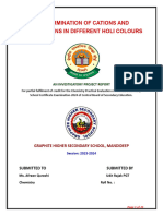 Determination of Cations and Anions in Different Holi Colours