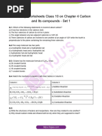 Chemistry Worksheets Class 10 On Chapter 4 Carbon and Its Compounds Set 1