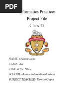 Informatics Practices Project Work (2023-24) With All Cbse Instructions