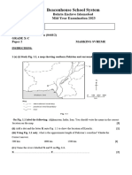 Geography Paper 10th - Marking Scheme