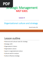 Lesson 4 - Organizational Culture and Strategy